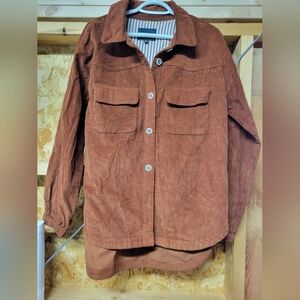 Velvet Heart NWOT Brown Corduroy Button Down Shirt/Shacket Women's Size‎ Medium